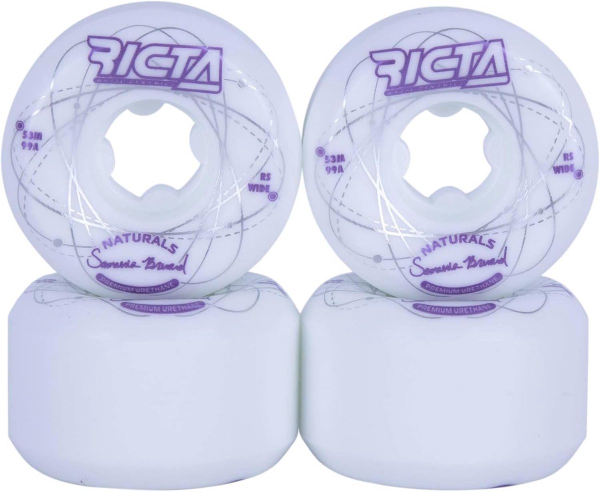 Set van 4 Skateboard Wielen 53mm 99a Breed Wit