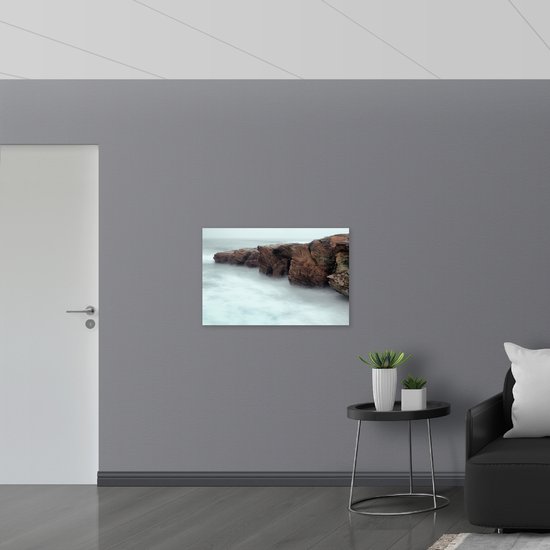 WallClassics - Verre acrylique - Brume autour des Montagnes - Photo 90x60 cm sur verre acrylique (Décoration murale sur acrylique)