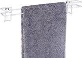 WENKO Porte-serviettes Classic Plus - porte-serviettes, porte-serviettes de bain avec protection antirouille de haute qualité, acier, 45 x 7,5 x 8,5 cm, blanc
