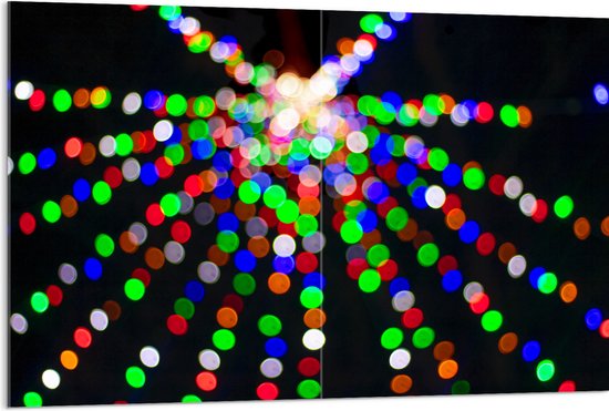 WallClassics - Acrylglas - Gekleurde Lichtstippen - 120x80 cm Foto op Acrylglas (Wanddecoratie op Acrylaat)