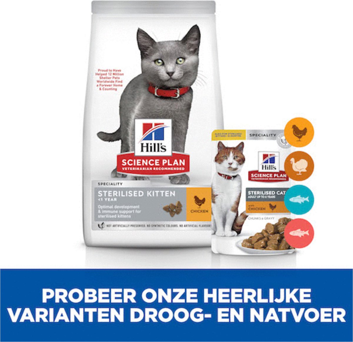 Hill&apos;s Kitten Sterilised kattenvoer met kip 2 x 1,5 kg