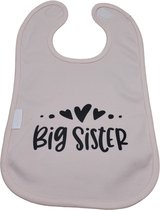 slab met tekst - kraamcadeau - geschenk -  baby  - geboorte - eten- knoeien - Big Sister - Grote zus