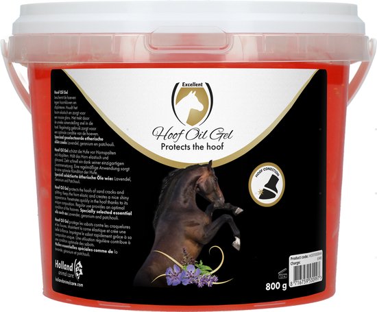 Foto: Excellent hoof oil gel 800 gram beschermt de hoeven tegen hoornkloven en afsplinteren geschikt voor paarden