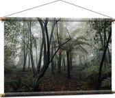 WallClassics - Affiche Textile - Foggy Forest - 90x60 cm Photo sur Textile