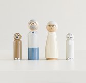 Petite Amélie Poppenhuis poppetjes - Familie Opa & Oma - Vanaf 3 jaar - Set van 4 - Hout