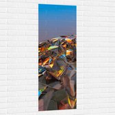 WallClassics - Muursticker - Verfrommeld Holygrafisch Papier - 50x150 cm Foto op Muursticker