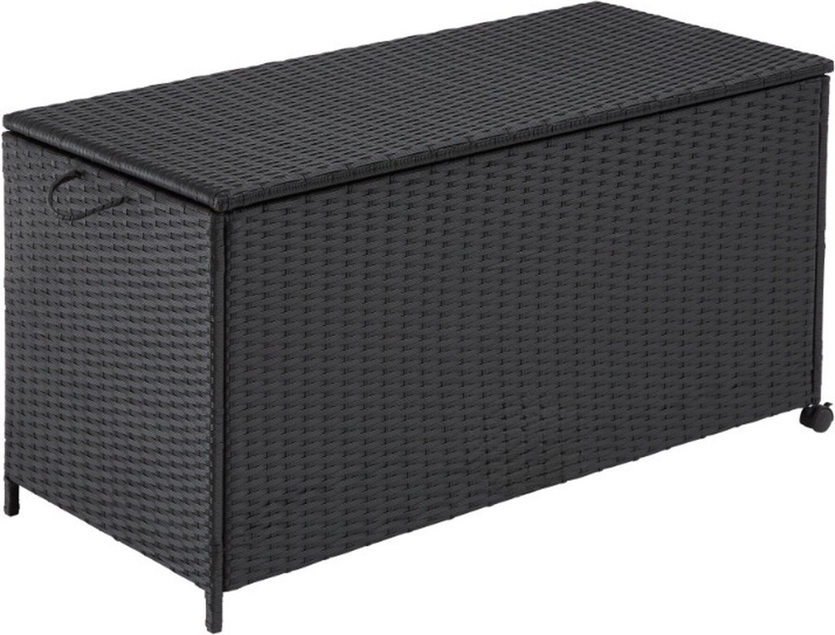 Goose Lyne® | Opbergbox - Opbergkoffer met aluminium structuur en wielen - Box - draagbare kist - zwart - 117x54x64 cm