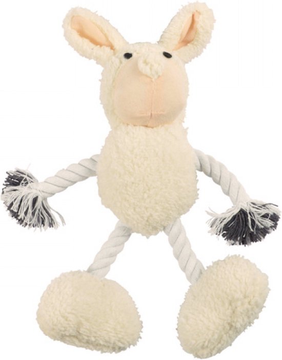 Premium hondenknuffel konijn met touw