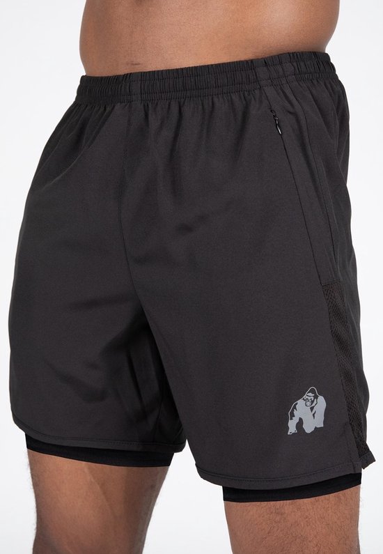 Gorilla Wear Modesto 2-In-1 Shorts - Zwart - S