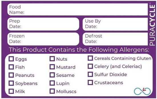 Étiquettes allergènes réutilisables PuraCycle (paquet de 20) DC458
