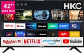 HKC HV42F1 TV 42 pouces (106 cm) Smart TV avec Netflix, Prime Video, Rakuten TV, DAZN, Disney+, Youtube, UVM, Wifi, Triple Tuner DVB-T2/S2/C, Dolby Audio