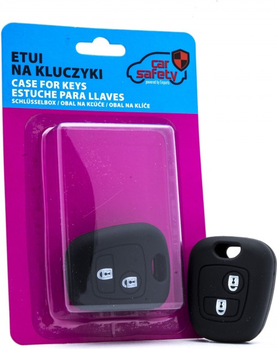 Zwarte siliconen sleutel hoes - geschikt voor Peugeot / Citroen / Toyota - Type met centrale afstandbediening