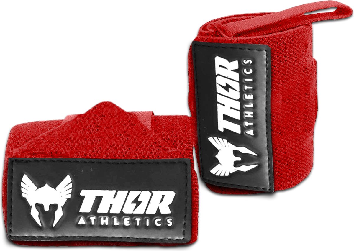 Thor Athletics - Wrist Wraps - Polsbrace 60cm - Extra Sterk - Rood - Fitness - Krachttraining - Powerlifting - Bodybuilding - Bankdrukken