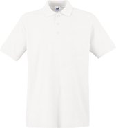 Wit polo shirt premium van katoen voor heren - Polo t-shirts voor heren L