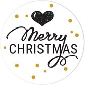 Kerst Sluitzegels - 10 Mooie Cadeau Stickers Kerstmis - Cadeaustickers Merry Christmas met Hart - 4 cm Sluitzegel Stickers - Goedkope Sluitstickers - Envelopstickers, Kerststickers, Cadeauzakje Stickers, Inpakken - Kerstkaart Maken - Kadosticker
