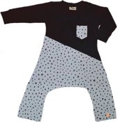 Spreid/ Pavlik/ Gips Onesie zwart dot glitter grijs met roesje