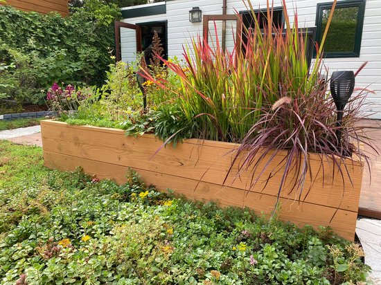 Borderbak hout - houten tuinborder - 40x40x40 cm - plantenbak zonder bodem  - bloembak... | bol.com