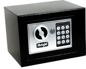 Coffre-fort électronique iBright avec serrure à combinaison - comprenant 2 clés d'urgence et matériel de montage - Coffre-fort - Zwart - 230x170x170