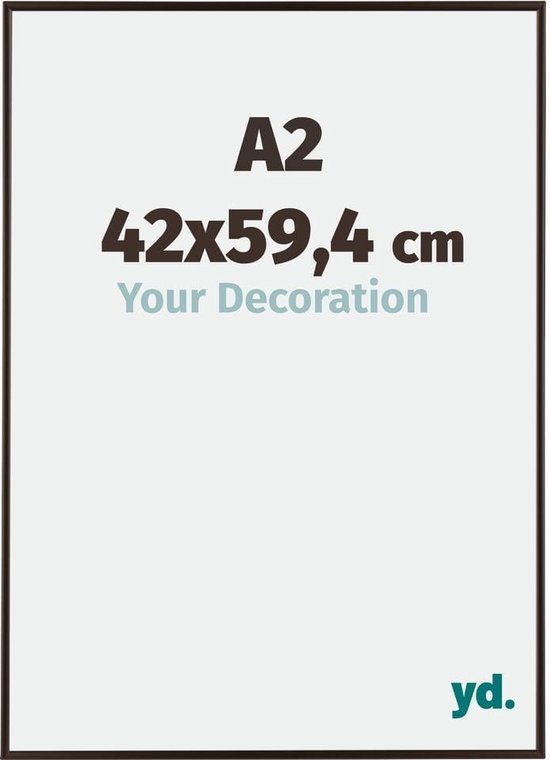 A2 fotolijst van 42x59,4 cm in antraciet kunststof met 'Your Decoration' logo.