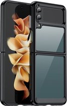 Bumper case geschikt voor Galaxy Flip 4 hoesje / geschikt voor Samsung Galaxy Z Flip 4 hoesje - Extra stevig en luxe hoesje geschikt voor de geschikt voor Samsung Galaxy Z Flip 4 - Bumper case zwart hoesje