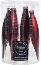 18x pendentifs de Noël en verre glaçons Boules de Noël rouge foncé 15 cm - Décorations Décorations pour sapins de Noël - Décoration de Noël