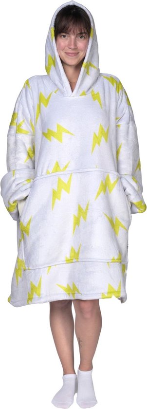 Lightning oversized hoodie deken - plaids met mouwen - fleece deken met mouwen - ultrazachte binnenkant - hoodie blanket - snuggie - one size fits all