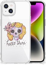 Shockproof Case Geschikt voor iPhone 14 Telefoonhoesje met doorzichtige rand Boho Skull