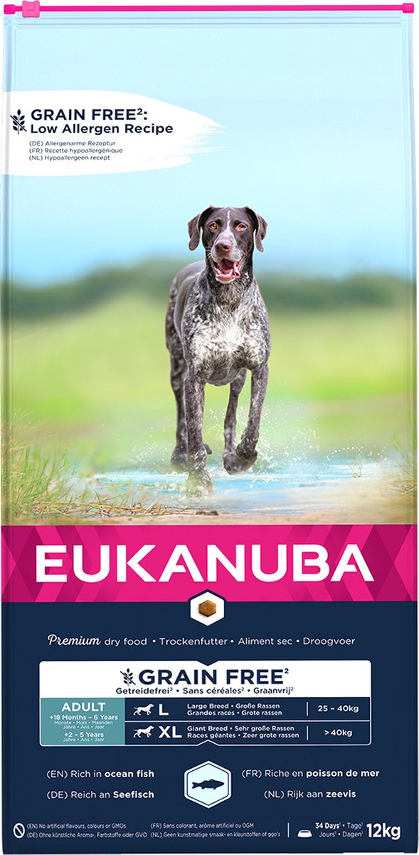 Eukanuba grainfree ocean fish adult large breed 12kg
