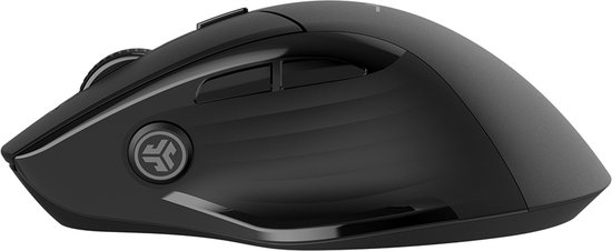 JLab Jbuds Draadloze Muis - Bluetooth Computermuis Draadloos - Stille Clicks - Verbind 3 Apparten - Draadloze Dongle - 4 Maanden Batterijduur - Rechtshandig - Multipoint - USB C Oplaadbaar - Zwart
