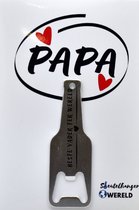 beste vader ter wereld flesopener sleutelhanger - papa cadeau - Vader Cadeau - Vaderdag - leuk cadeau voor papa - 6 x 9 CM