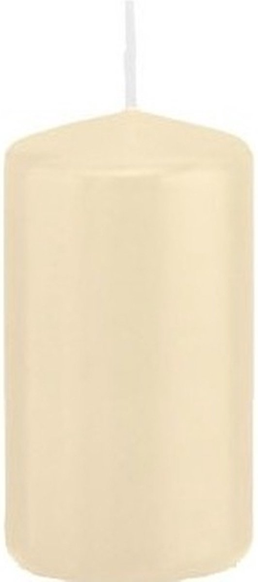 Trend Candles Cilinderkaars/stompkaars - cremewit - 5 x 10 cm - 23 branduren - met brandvertragende folie