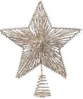 Couleur champagne étoiles pointe fer 25 cm - Décorations pour sapin de Noël couleur champagne / Décoration de Noël