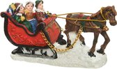 Lumineo Kerstbeeldjes/kerstdorp figuurtjes - slee met paard - 12 cm