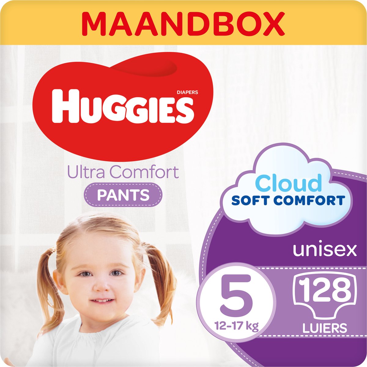 Huggies Luierbroekjes - maat 5 (12 tot 17 kg) - Ultra Comfort - unisex - 128 stuks - Maandbox - Huggies