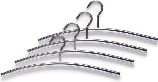 Foto: Set van 5 luxe metalen jashangers garderobehangers 45cm breed in een supermooie mat zwarte finish en voorzien van een platte designhaak