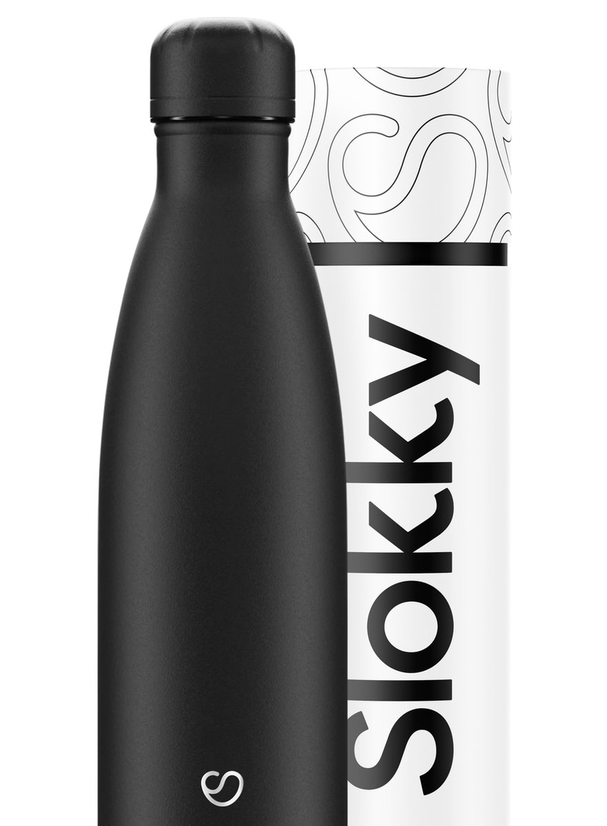 Slokky - Mono Black Thermosfles & Dop - 500ml