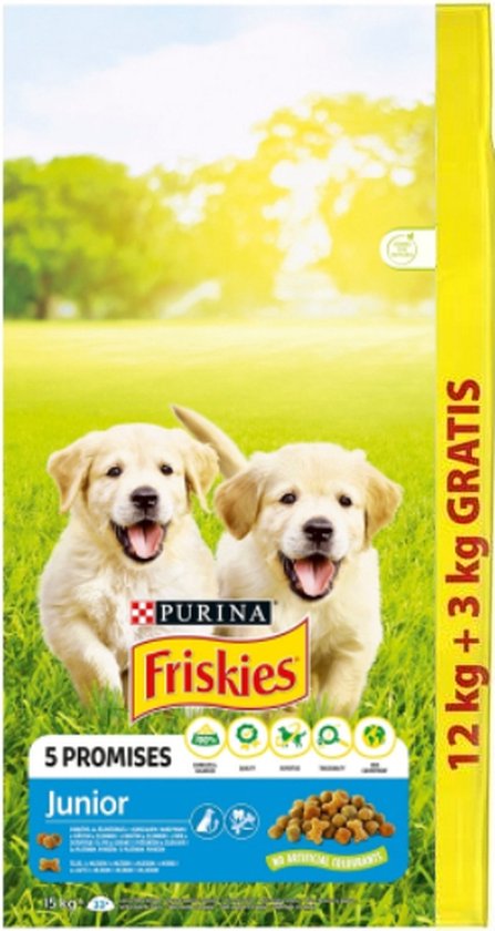 PURINA Friskies Junior - Puppy brokken - hondenvoer - 12 + 3 kg | bol.com