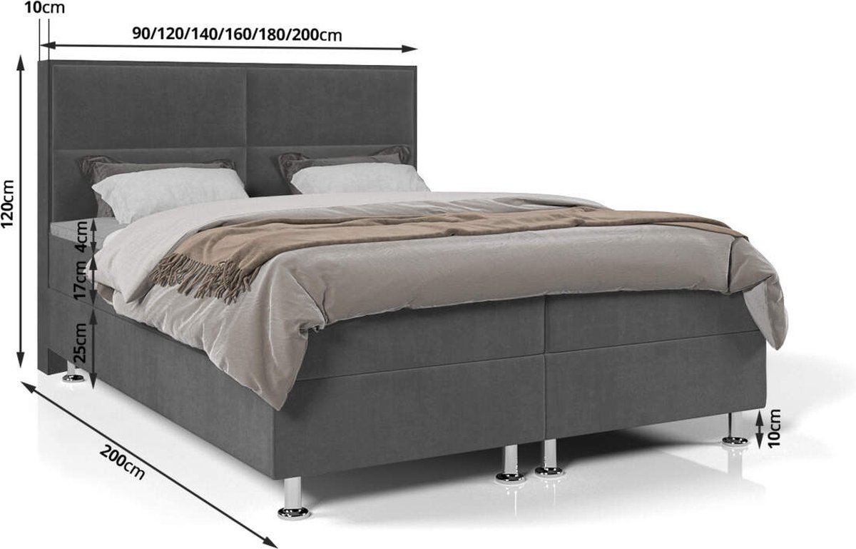 Boxspring Alba Velvet Boxspring Bed met Opbergruimte 160x200 - afbeelding 3