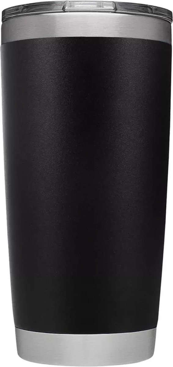 Newcups - Color Koffiebeker RVS – 590 ml - BPA-Vrij - thermobeker - Zwart
