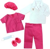 Sophia's by Teamson Kids Dokter Outfit voor 45.7 cm Poppen - Dokter of Verpleegster Rollenspel - Poppen Accessoires - Roze/Wit (Pop niet inbegrepen)