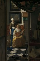 Johannes Vermeer - De Liefdesbrief (1669) Canvas Print