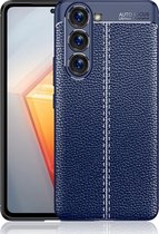 Mobigear Hoesje geschikt voor Samsung Galaxy S23 Telefoonhoesje Flexibel TPU | Mobigear Luxury Backcover | Galaxy S23 Case | Back Cover - Blauw