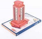 Houten modelbouw - British telephone booth - Miniatuurbouw hout