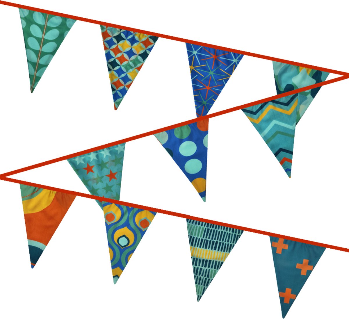 Mijn Eigen Slinger® | Stoffen Slinger | Stoffen vlaggen | Vlaggenlijn Stof | Feestslinger | Verjaardag Slinger |  XXL CELEBRATE (11 mtr lang , 22 vlaggen) — afbeelding 6