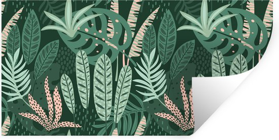 Stickers muraux - Feuilles - Plantes Exotiques - Motif - Filles - Enfants - Garçons - Kids - 120x60 cm - Film Adhésif