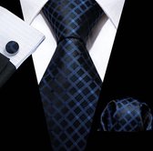 3-Delige stropdasset- Zijde- Blauw- Charme Bijoux
