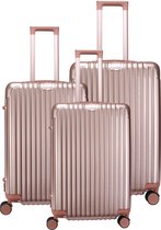 Royal Swiss - set de valises - Serrure à combinaison - Valise légère - 4 roues - Or rosé