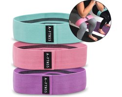 A-FTNSS | Weerstandsbanden | Booty Band | Resistance band | Fitness elastiek | 3 Stuks | Billen en benen trainen