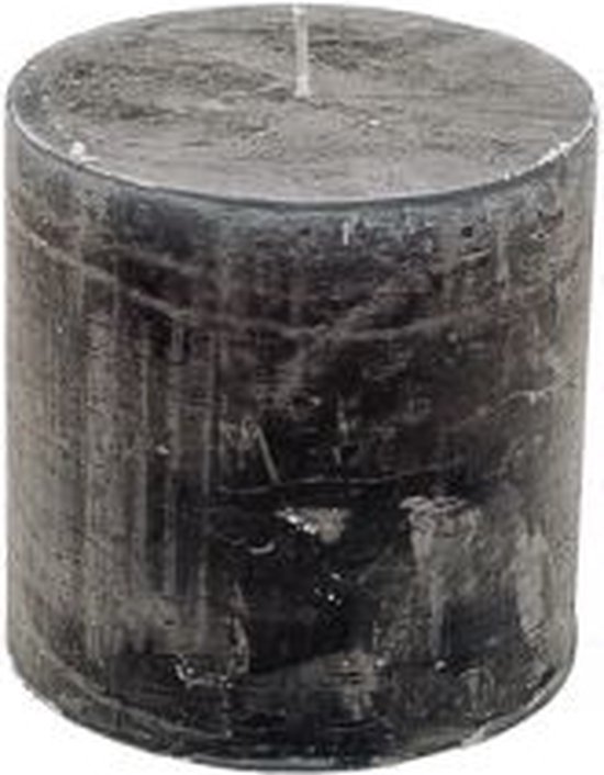 Stompkaars - donker grijs - 10x10cm - parafine - set van 4
