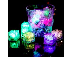 LED ijsblokje - IJsblokjes - Bar accessoire - Lichtgevend - Kunststof - multicolor - 12 stuks Image